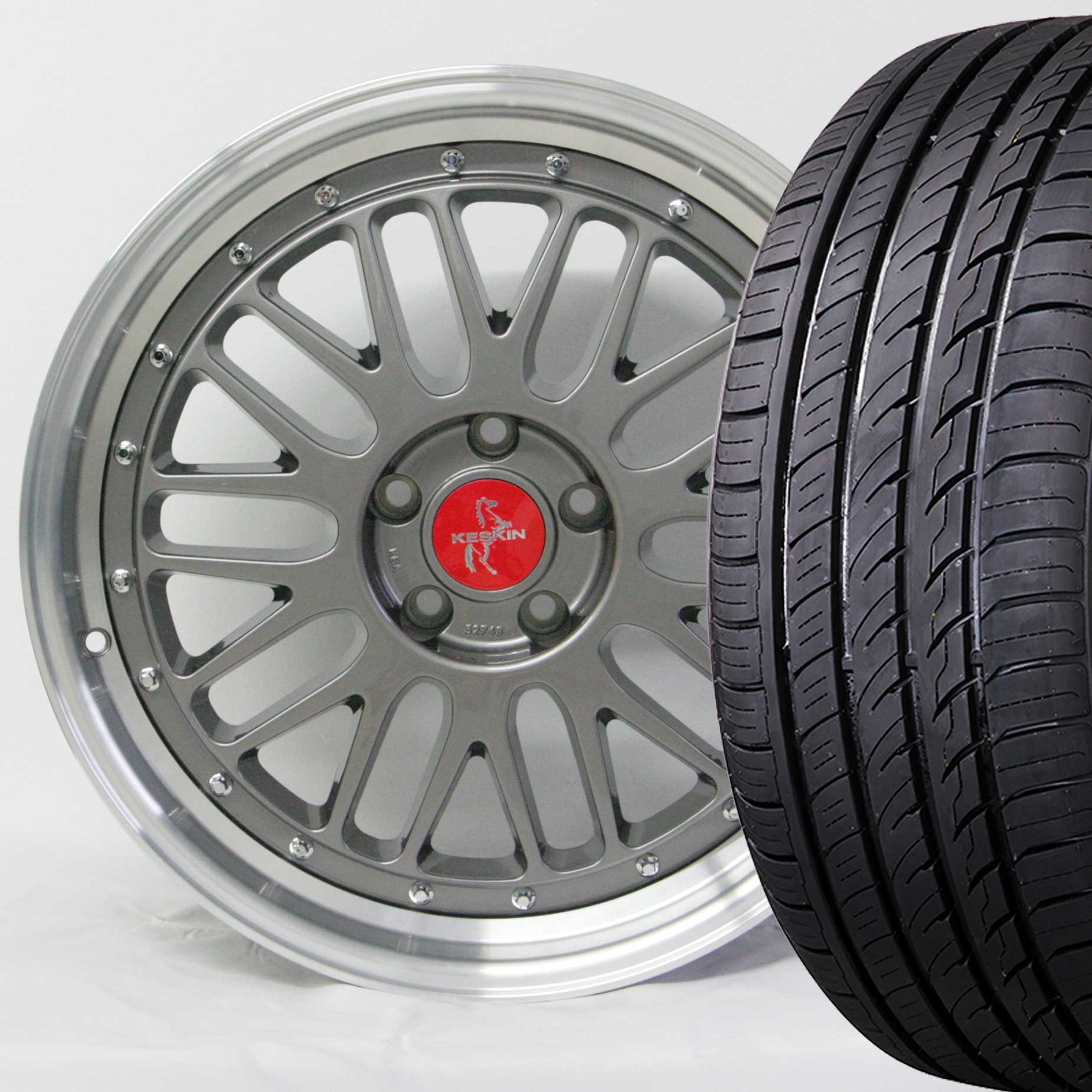 18 Zoll ABE Sommerräder Keskin KT22 Grau Lip Polish Tiefbettfelgen 225/40 R18